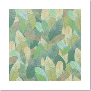 Watercolor leaves pattern Posters and Art